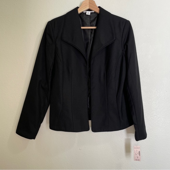 Dress Barn Open Front Rayon Blend Blazer - Black - Picture 3 of 16